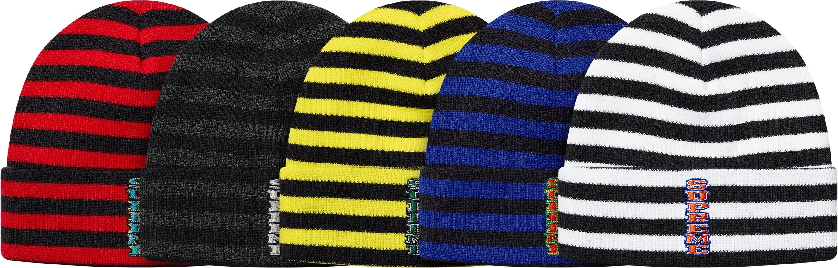 Vertical Logo Striped Beanie